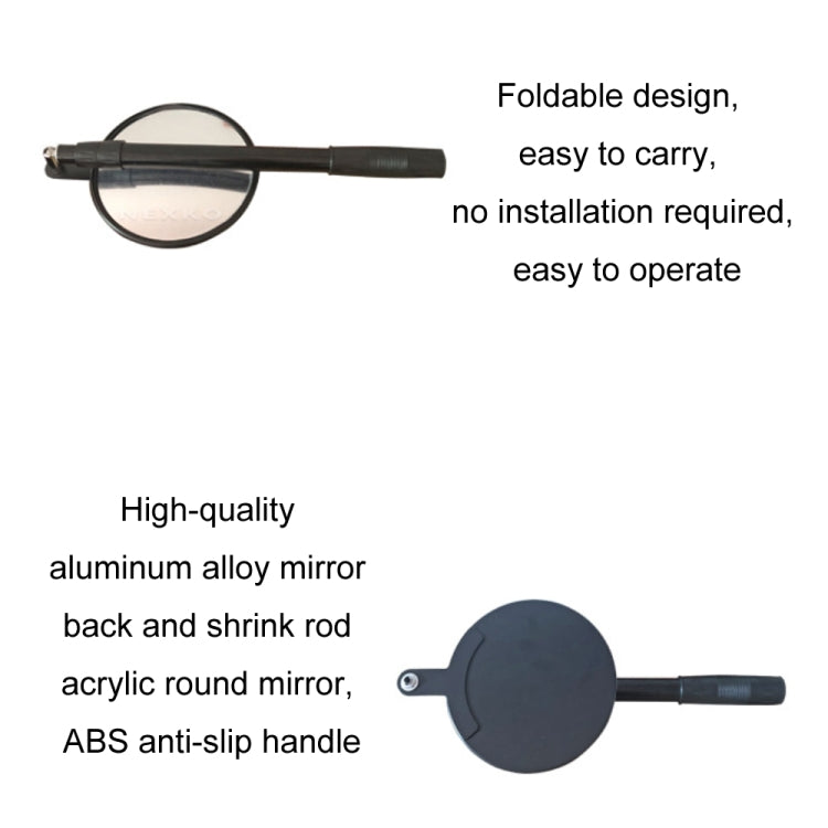 20cm Retractable Acrylic Handheld Explosion-proof Vehicle Inspection Mirror(PM220) - HoMEdemic™ 
