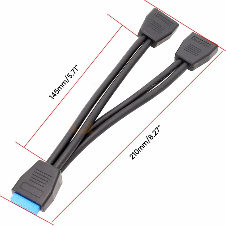21cm Computer Motherboard 19 Pin USB3.0 One To Two Extension Cable - HoMEdemic™ 