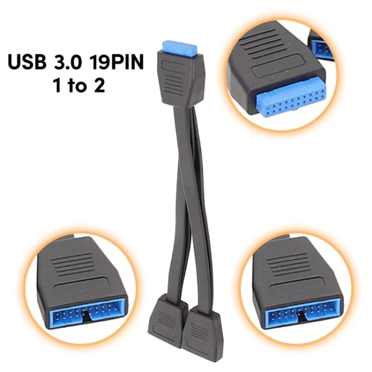 21cm Computer Motherboard 19 Pin USB3.0 One To Two Extension Cable - HoMEdemic™ 