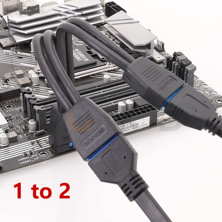 21cm Computer Motherboard 19 Pin USB3.0 One To Two Extension Cable - HoMEdemic™ 
