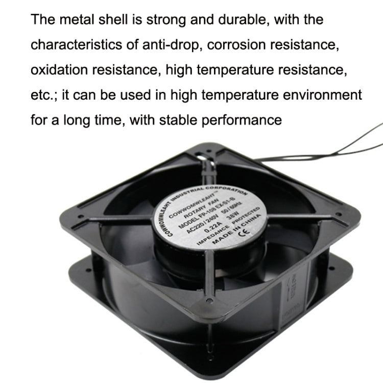 220V 38W 15cm Roller Chassis Electrical Cabinet Shaft Double Rolling Ball Bearing Fan - HoMEdemic™ 