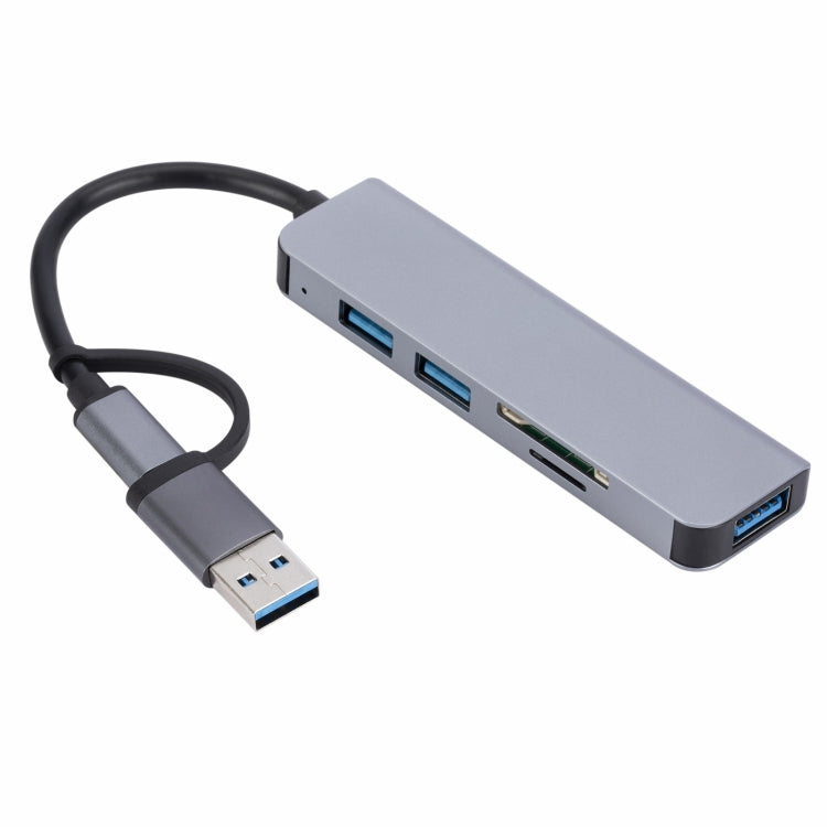 2302 5 in 1 USB+USB-C/Type-C to USB Multi-function Docking Station HUB Adapter - HoMEdemic™ 