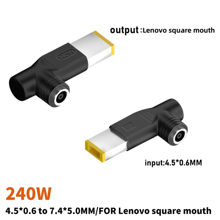 240W DC 4.5 x 0.6mm Female to Big Square USB Elbow Power Adapter For Lenovo Thinkpad/ThinkBook/Xiaoxin - HoMEdemic™ 