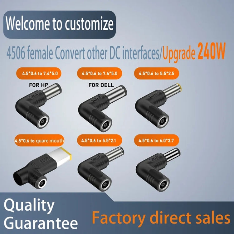 240W DC 4.5 x 0.6mm Female to Big Square USB Elbow Power Adapter For Lenovo Thinkpad/ThinkBook/Xiaoxin - HoMEdemic™ 