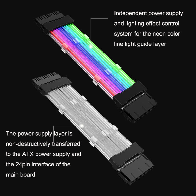 24pin Motherboard Power Supply Light Wire Black 5V ARGB Neon Color Line - HoMEdemic™ 