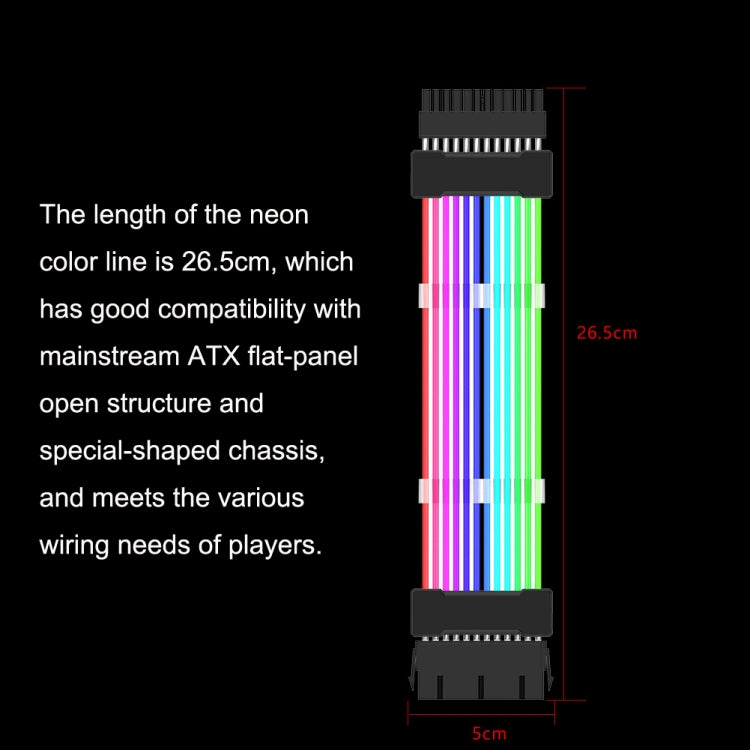 24pin Motherboard Power Supply Light Wire White 5V ARGB Neon Color Line - HoMEdemic™ 