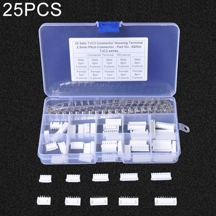 25 Sets TJC3 2.5mm XH 5P 6P 7P 8P 9Pin Male Female Housing Connector with Crimps, 25 Sets - HoMEdemic™ 