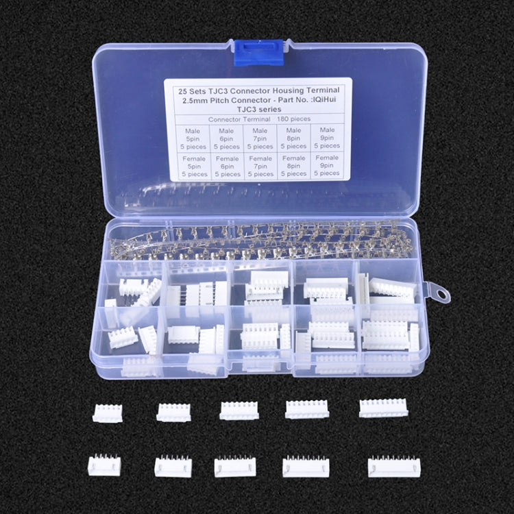 25 Sets TJC3 2.5mm XH 5P 6P 7P 8P 9Pin Male Female Housing Connector with Crimps, 25 Sets - HoMEdemic™ 