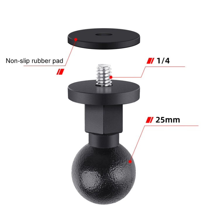 25mm 1/4 inch Screw ABS Ball Head Adapter Mount(Black) - HoMEdemic™ 