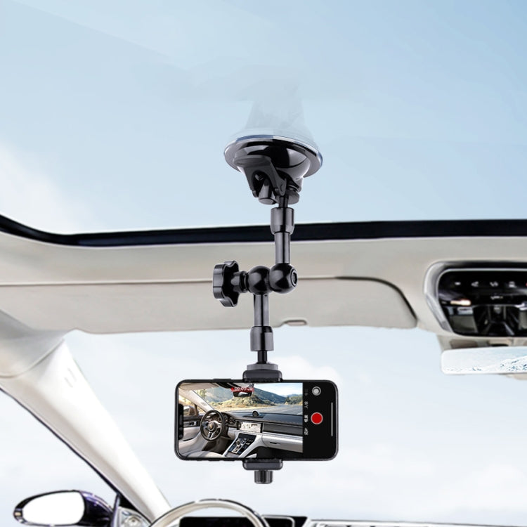 27cm Single Suction Cup Articulating Friction Magic Arm Phone Clamp Mount (Black) - HoMEdemic™ 