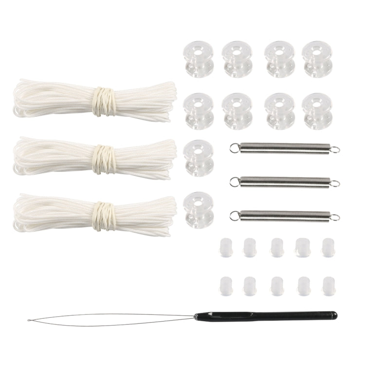 27pcs / Set RV / Yacht Pleated Shade Accessories Pull Cord Double Wheel Plug Spring(White) - HoMEdemic™ 
