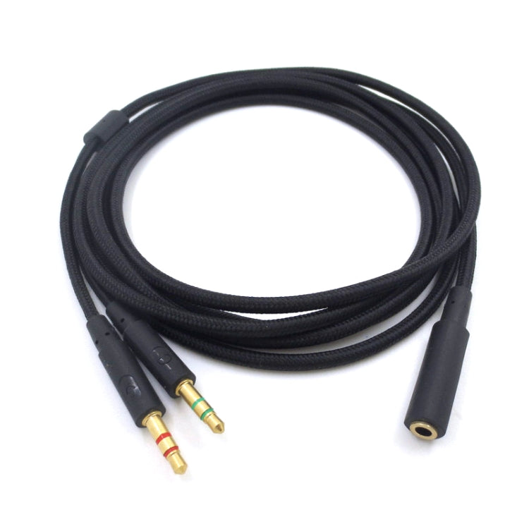 2m For Kingston Skyline Alpha Cloud II 3.5mm 2 In 1 Audio Cable(Black) - HoMEdemic™ 