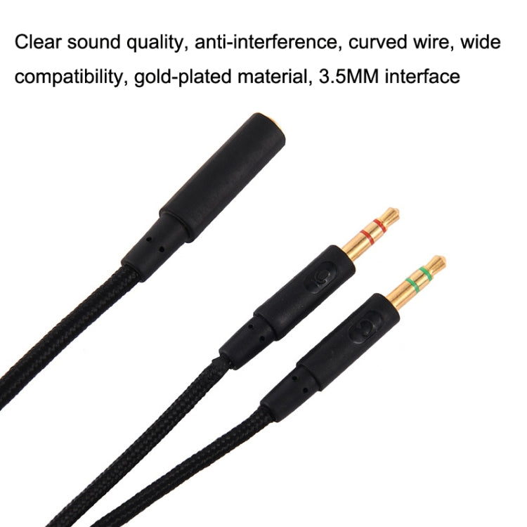 2m For Kingston Skyline Alpha Cloud II 3.5mm 2 In 1 Audio Cable(Black) - HoMEdemic™ 