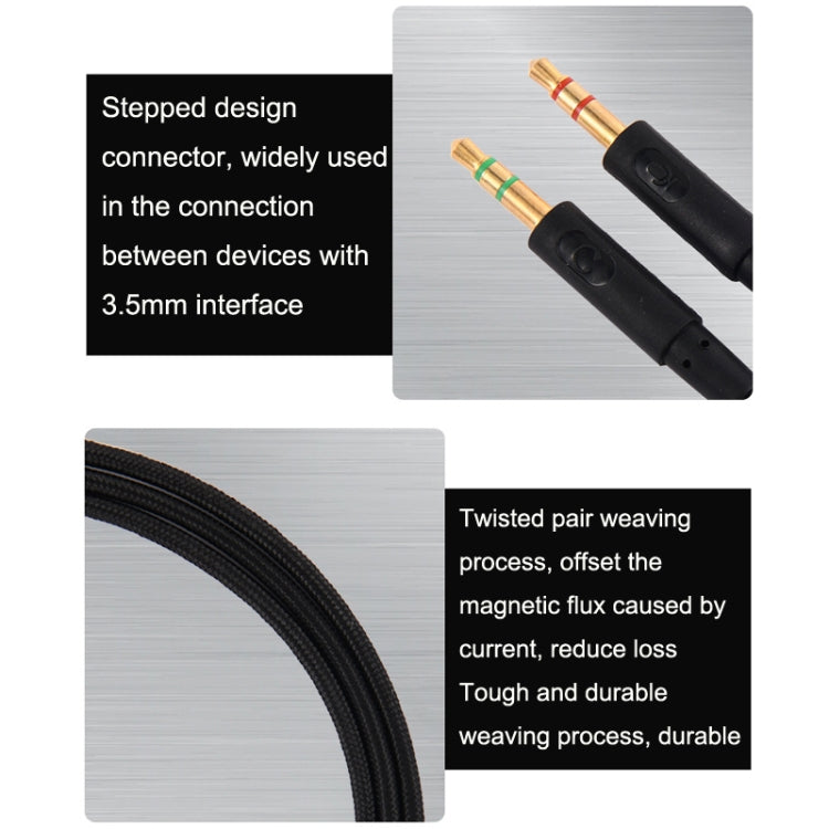 2m For Kingston Skyline Alpha Cloud II 3.5mm 2 In 1 Audio Cable(Black) - HoMEdemic™ 
