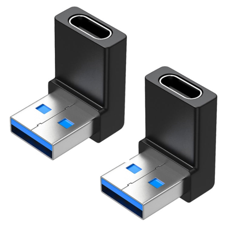 2pcs ENKAY 90 Degree Right Angle USB 3.0 Male to Type-C Female Adapter Converter - HoMEdemic™ 
