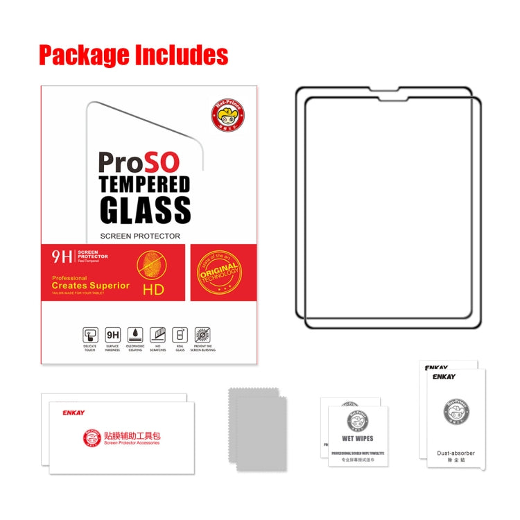 2pcs ENKAY Full Glue Tempered Glass Full Film For iPad Pro 11 2022 / 2021 / 2020 / 2018 / Air 2022 / 2020 10.9 - HoMEdemic™ 