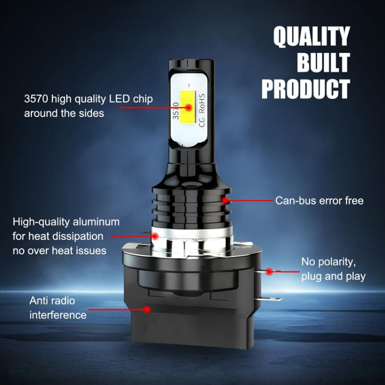 2pcs H11B 3570 2LED 80W Car Headlight Bulbs High Bright Fog Lights(Yellow) - HoMEdemic™ 