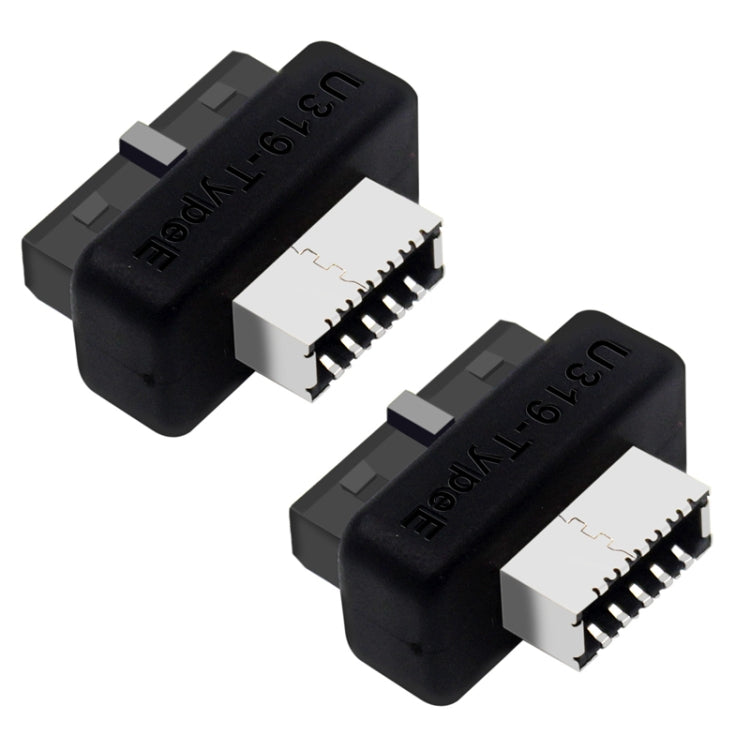 2pcs Mainboard USB3 19P/20P to TYPE-E Adapter Chassis Front TYPE-C/USB-C Plug Port(Black) - HoMEdemic™ 