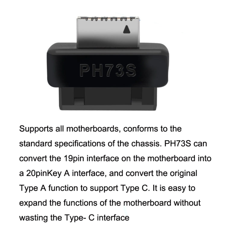 2pcs Mainboard USB3 19P/20P to TYPE-E Adapter Chassis Front TYPE-C/USB-C Plug Port(Black) - HoMEdemic™ 