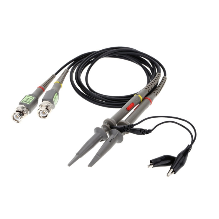2pcs   P6100 Oscilloscope Probe DC-100MHz BNC Connectors Scope Clip Probe, P6100 - HoMEdemic™ 