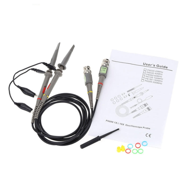 2pcs   P6100 Oscilloscope Probe DC-100MHz BNC Connectors Scope Clip Probe, P6100 - HoMEdemic™ 
