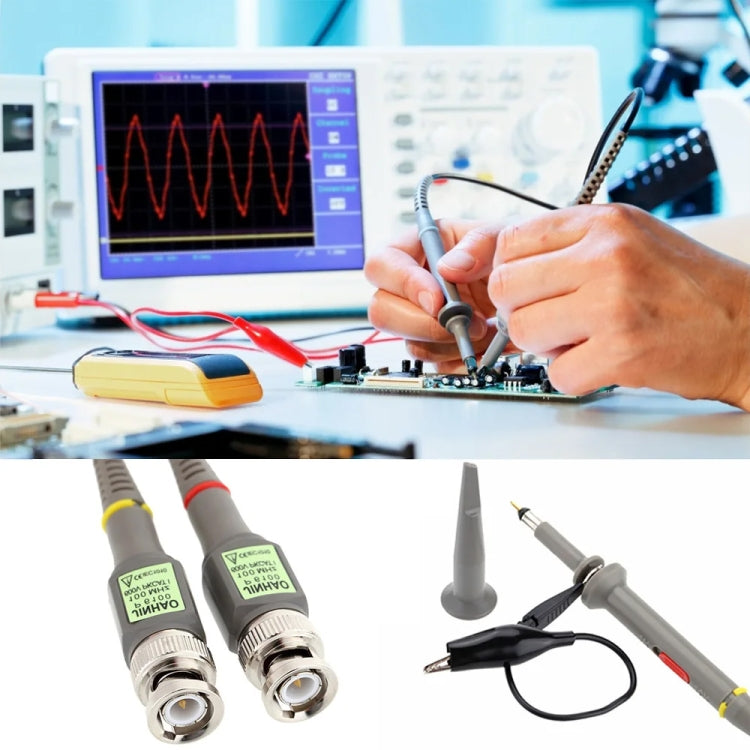 2pcs   P6100 Oscilloscope Probe DC-100MHz BNC Connectors Scope Clip Probe, P6100 - HoMEdemic™ 