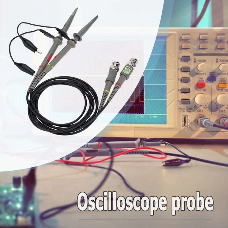2pcs   P6100 Oscilloscope Probe DC-100MHz BNC Connectors Scope Clip Probe, P6100 - HoMEdemic™ 