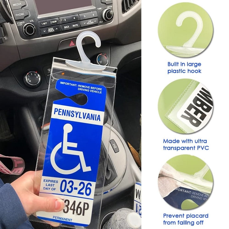 2pcs PVC Transparent Hook Bag Disability Placard Parking Sign Bag(29.5x12.7x0.4mm) - HoMEdemic™ 