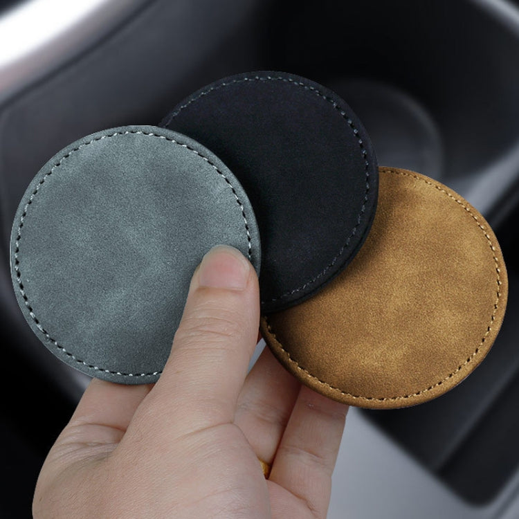 2pcs/ Set Car Suede Anti-Slip Water Coaster Car Interior Decoration(Black) - HoMEdemic™ 