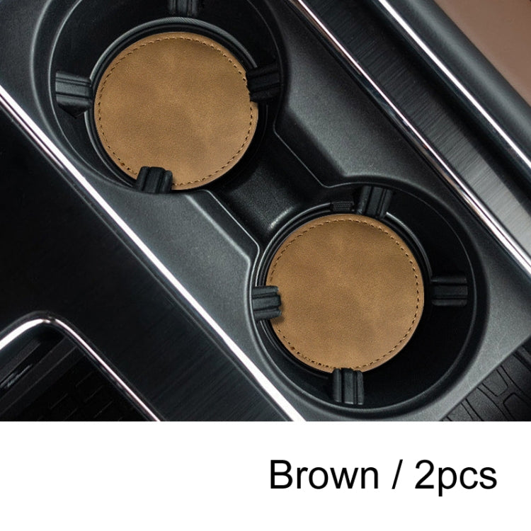 2pcs/ Set Car Suede Anti-Slip Water Coaster Car Interior Decoration(Brown) - HoMEdemic™ 