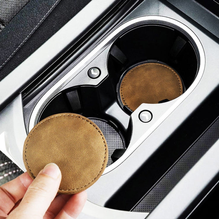 2pcs/ Set Car Suede Anti-Slip Water Coaster Car Interior Decoration(Gray) - HoMEdemic™ 