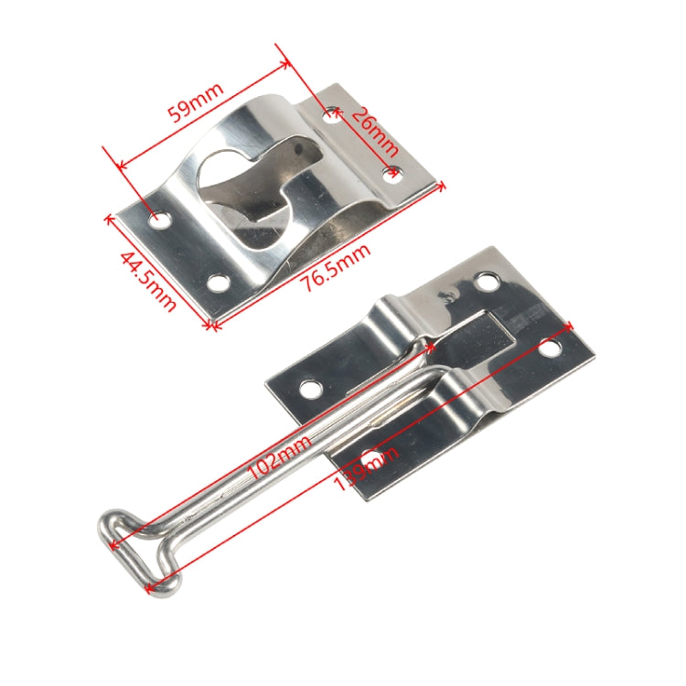 2pcs / Set Vans / RVs / Trucks 4 inch Stainless Steel Door Hook with Screws(Silver) - HoMEdemic™ 
