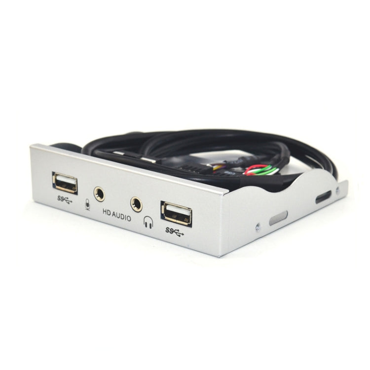 3.5-Inch  2 USB 2.0+HD AUDIO Port Desktop PC Case Floppy Drive Front Panel(Silver White) - HoMEdemic™ 