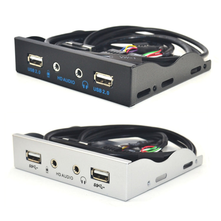3.5-Inch  2 USB 2.0+HD AUDIO Port Desktop PC Case Floppy Drive Front Panel(Silver White) - HoMEdemic™ 
