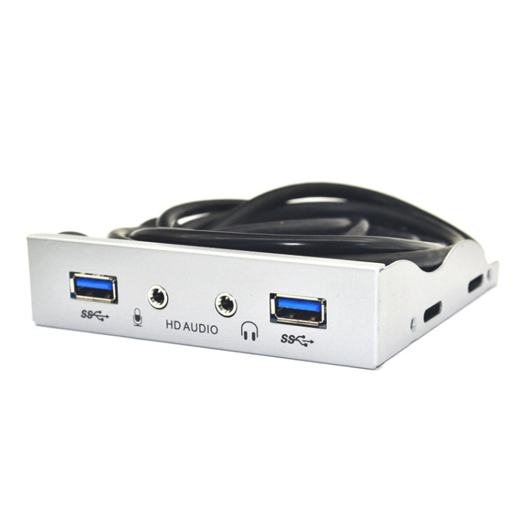 3.5-Inch  2 USB 3.0+HD AUDIO Port Desktop PC Floppy Drive Front Panel(Silver White) - HoMEdemic™ 