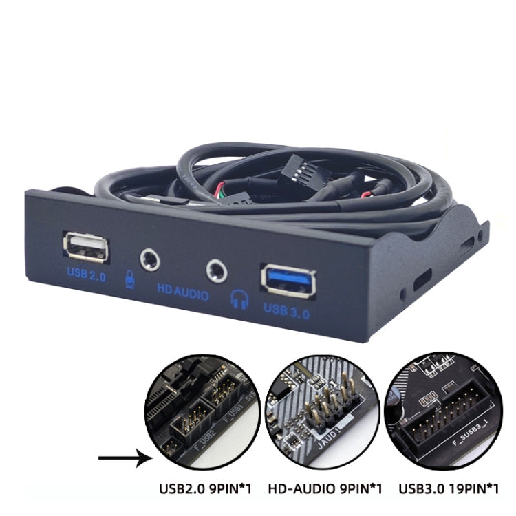 3.5-Inch  USB 2.0+USB 3.0+HD AUDIO Port Desktop PC Case Floppy Drive Front Panel(Black) - HoMEdemic™ 