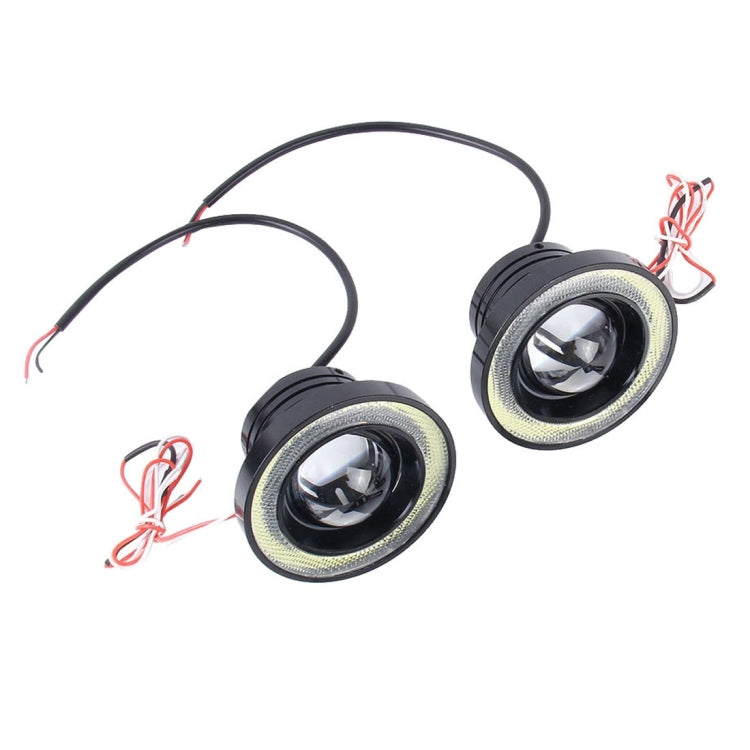 3.5 inch DC 12V 10W 900LM 7000K Car Angel Eyes Fog Lamp Foglight(White Light + White Light), 3.5 inch - HoMEdemic™ 