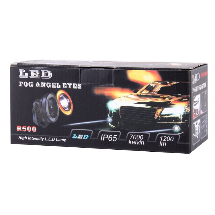 3.5 inch DC 12V 10W 900LM 7000K Car Angel Eyes Fog Lamp Foglight(White Light + White Light), 3.5 inch - HoMEdemic™ 