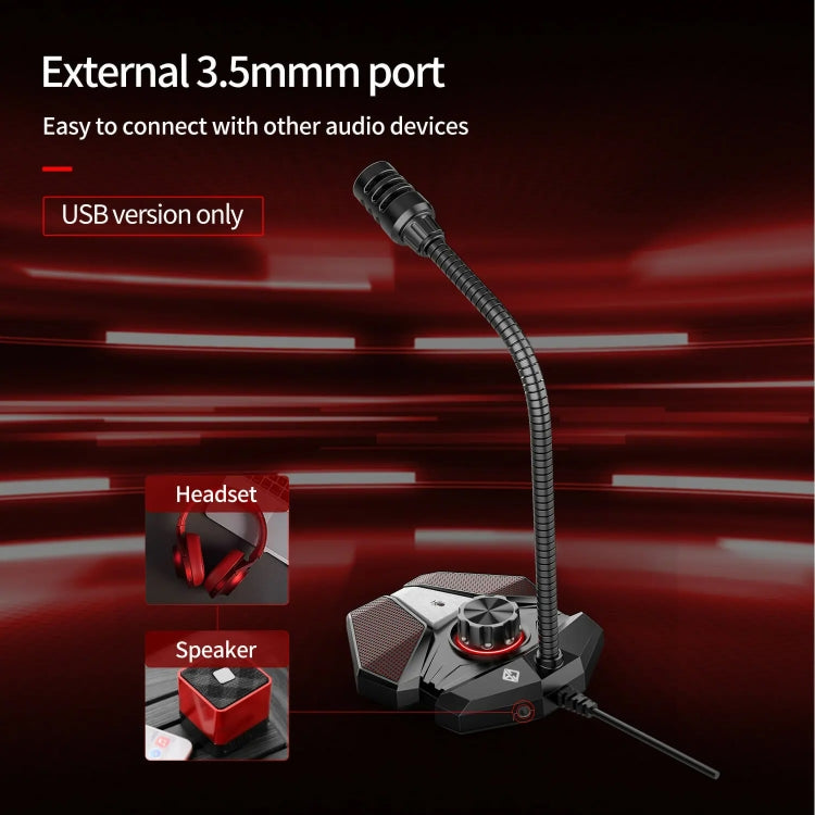 3.5mm JK Omni-directional Pick-up Microphone Built-in Sound Card  Flexible Gaming Mic - HoMEdemic™ 