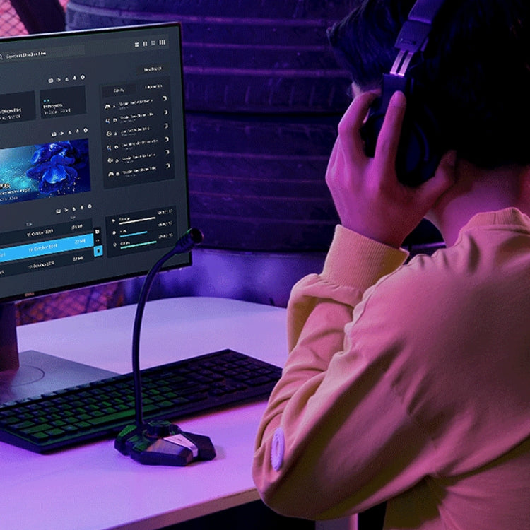 3.5mm JK Omni-directional Pick-up Microphone Built-in Sound Card  Flexible Gaming Mic - HoMEdemic™ 