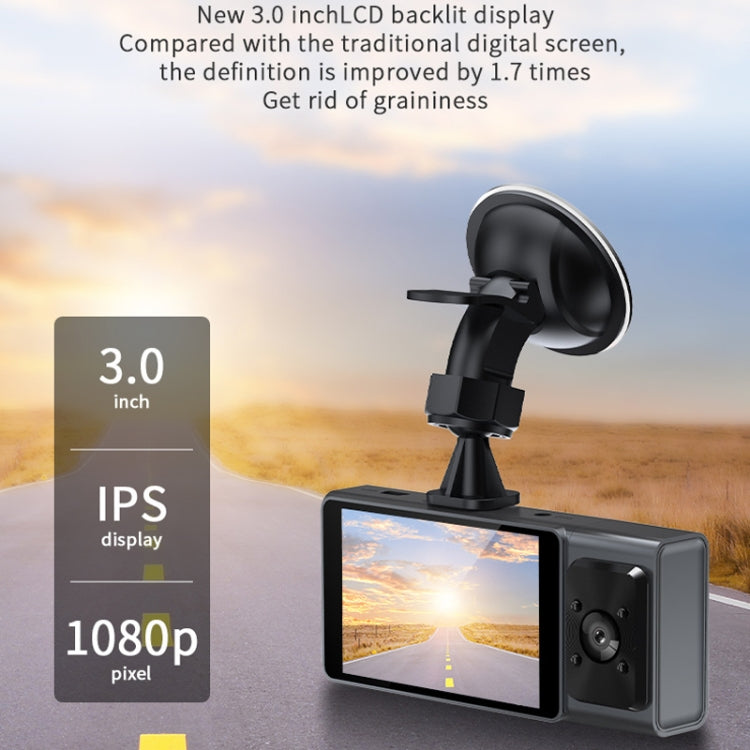 3 Camera Lens 3-inch IPS Screen WiFi Car Dash Cam 1080P Night Vision Dash Camera for Cars 64G - HoMEdemic™ 