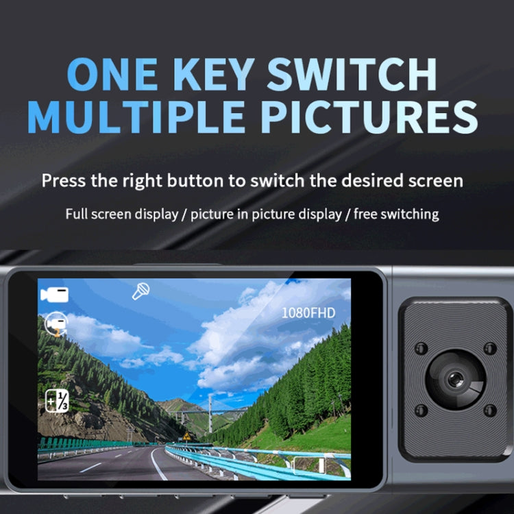 3 Camera Lens 3-inch IPS Screen WiFi Car Dash Cam 1080P Night Vision Dash Camera for Cars 64G - HoMEdemic™ 
