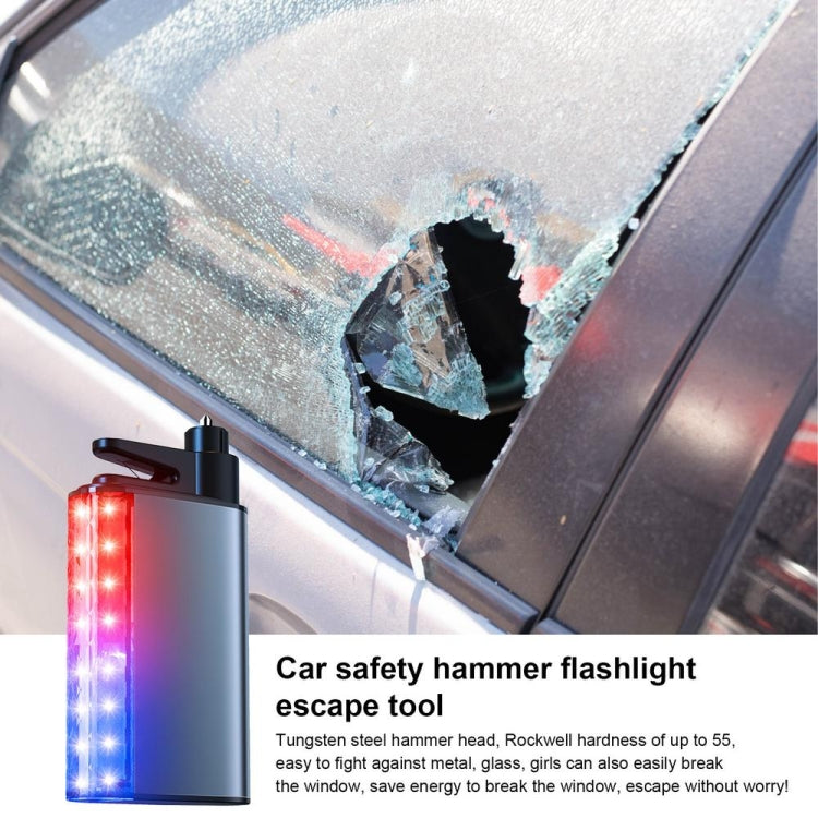 3 In 1 Car Safety Hammer Flashlight Emergency Light With Alarm(Black) - HoMEdemic™ 