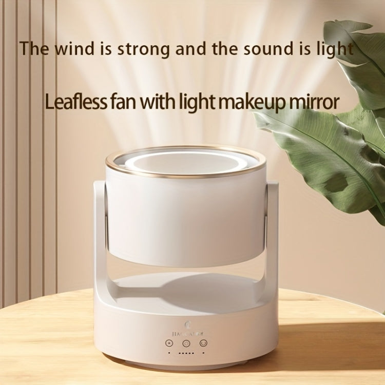 3 In 1 Multifunctional Desktop Fan with LED Light Cosmetic Mirror Rechargeable Oscillating - HoMEdemic™ 
