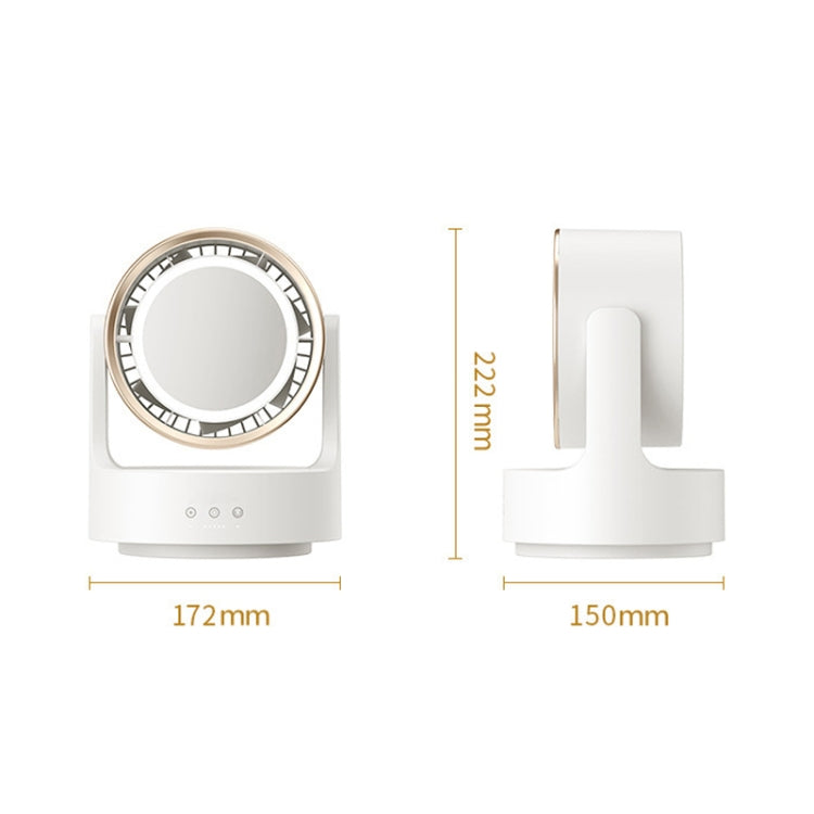 3 In 1 Multifunctional Desktop Fan with LED Light Cosmetic Mirror USB Plug Non-Oscillating - HoMEdemic™ 