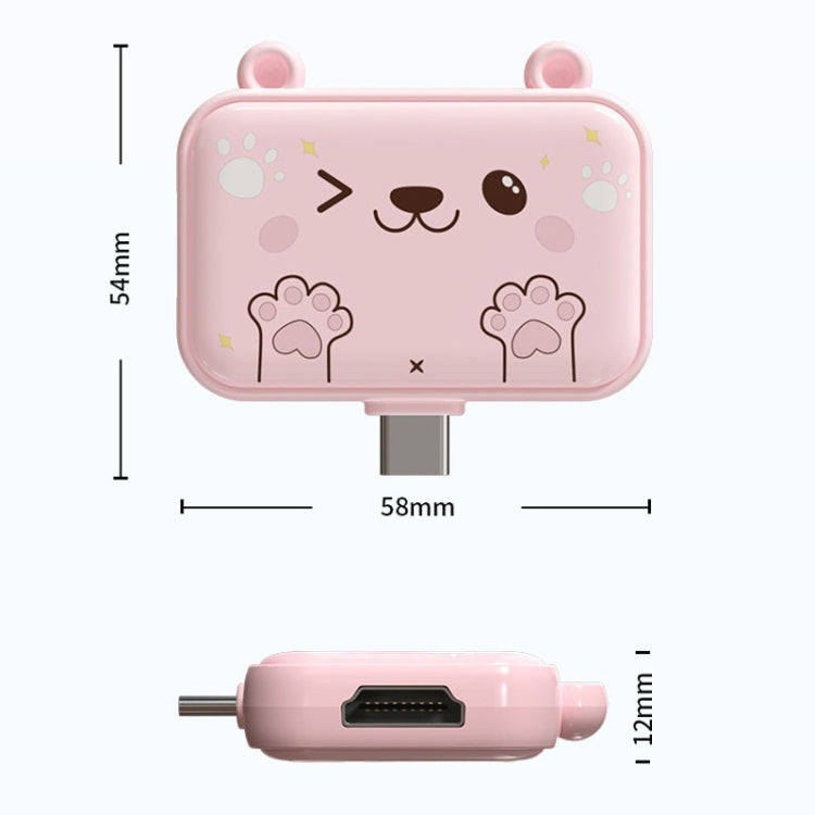 3 In 1 Type-C Docking Station USB Hub For iPad / Phone Docking Station, Port: 3H HDMI+PD+USB3.0 Pink - HoMEdemic™ 