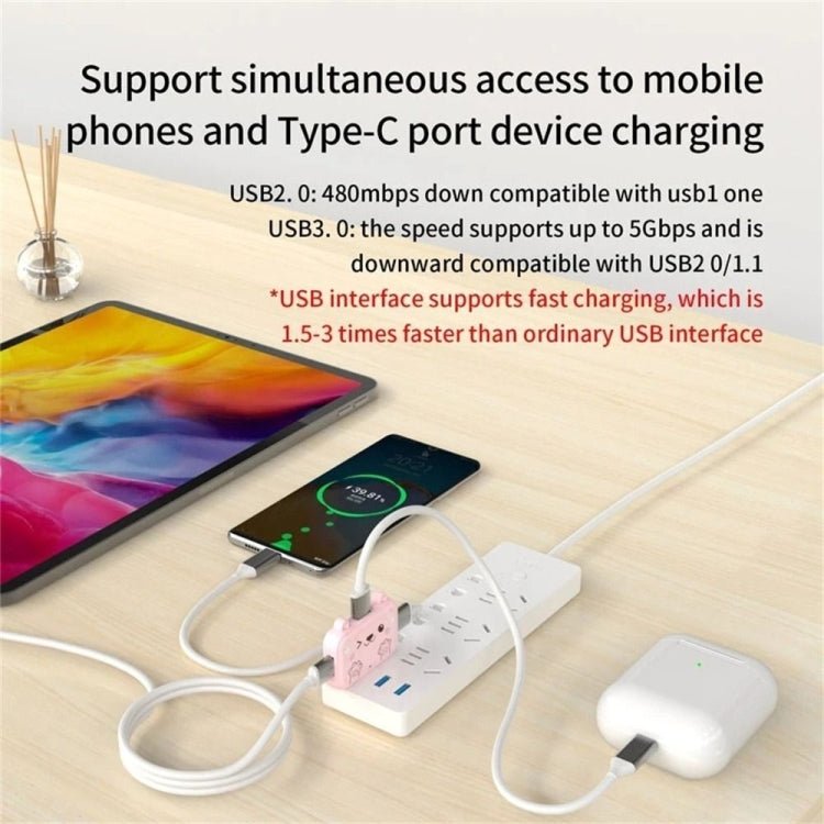 3 In 1 Type-C Docking Station USB Hub For iPad / Phone Docking Station, Port: 3H HDMI+PD+USB3.0 Pink - HoMEdemic™ 
