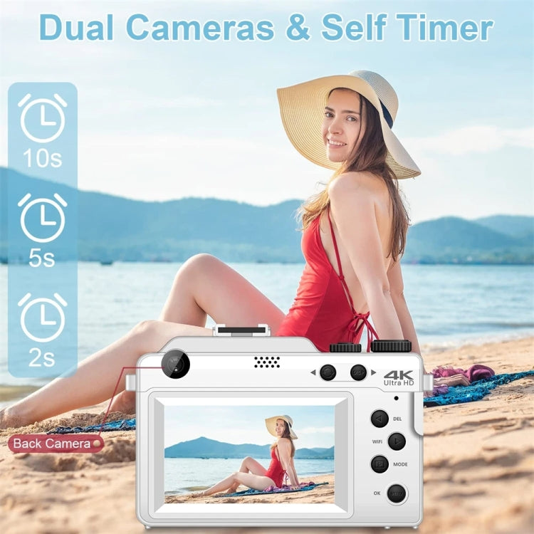 3-Inch Display Digital Camera Dual Front And Rear Cameras 48MP, 18x Digital Zoom 4K HD Camcorder(Black) - HoMEdemic™ 