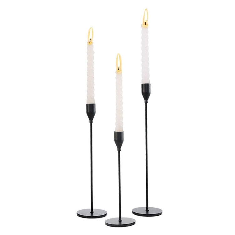 3 PCS / Set Home Decoration Wedding Wrought Iron Candle Holder, Style: Thin Bottom (Silver) - HoMEdemic™ 