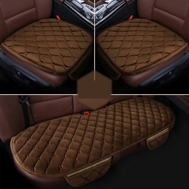 3 PCS / Set Luxurious Warm Car Seat Cover Cushion Universal Front Back Seat Covers Car Non-slip Chair Pad Warm Car Mats No Back Plush Cushion - HoMEdemic™ 